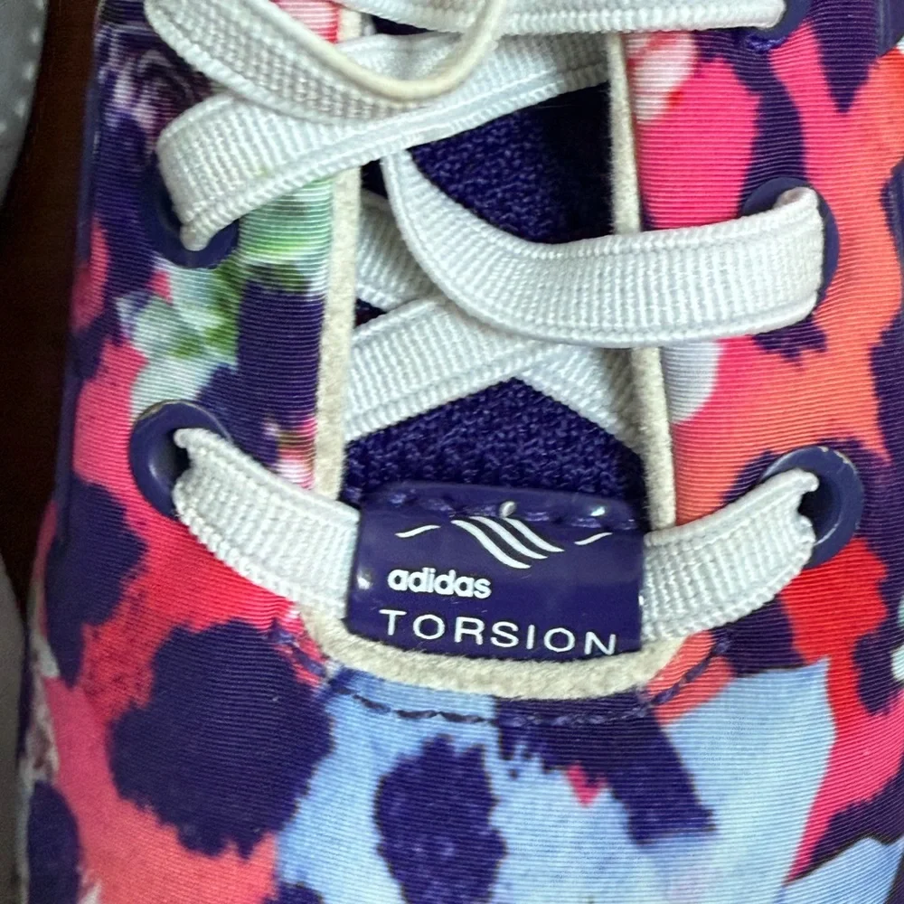 Adidas Torsion ZX Flux Ortholite Kids Floral Sneakers Purple and Pink Size 8K